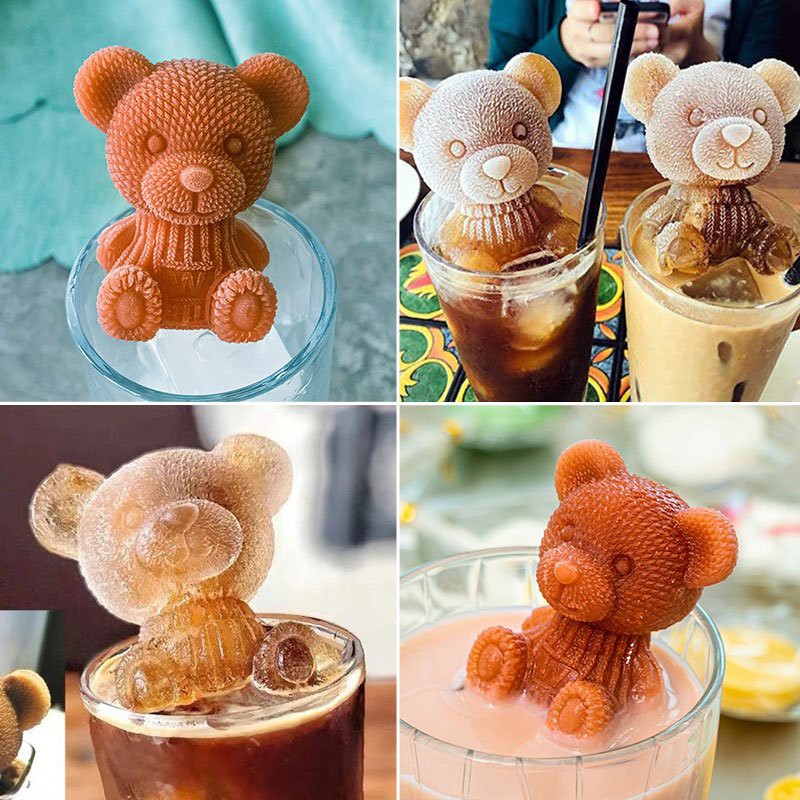 Khuôn làm đá hình gấu Teddy, chó Poodle xinh xắn dễ thương