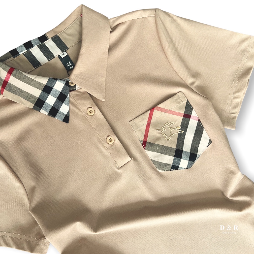 Đầm polo nữ bigsize thêu BBR Quảng Châu cao cấp chân váy xếp ly D&R Fashion D127