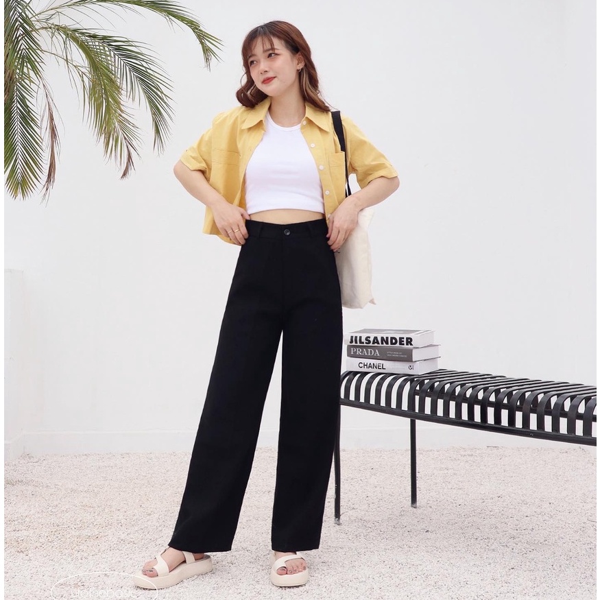 Quần ống rộng dáng suông dài – Straight Trousers – ufo.thebasic