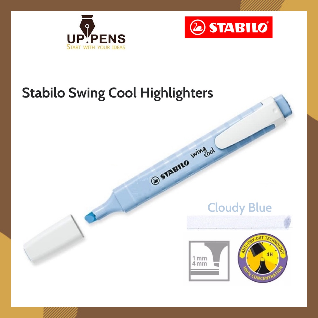 Bút dạ quang Stabilo Swing Cool Highlighter - Màu xanh khói natural (Cloudy Blue)