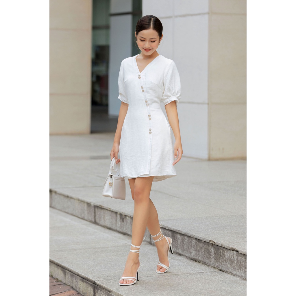 OLV - Đầm Buttoned White Dress