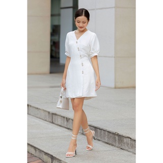 OLV - Đầm Buttoned White Dress