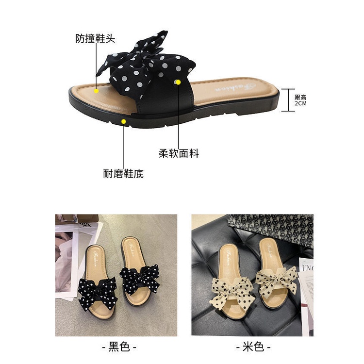 Dép Quai Ngang Đế Mềm Chống Trượt Đính Nơ Phong Cách Hàn Quốc Thời Trang Mùa Hè Cho Nữ