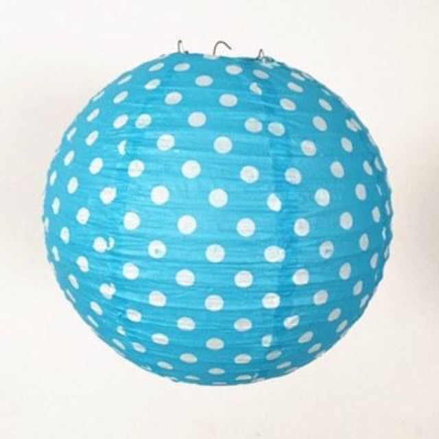 SALE Đèn lồng giấy khung sắt chấm bi 30cm