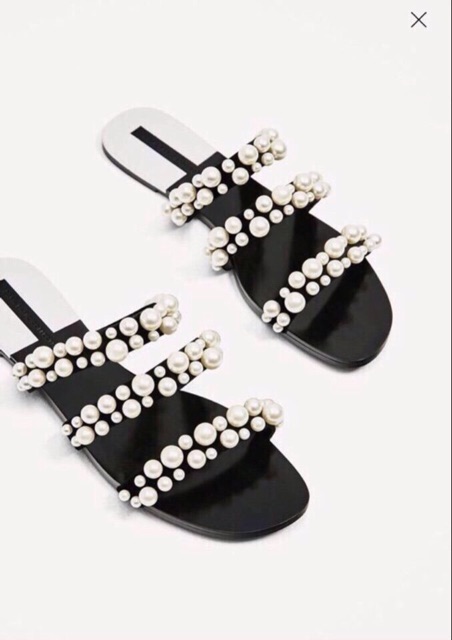 Dép lê ngọc trai zara