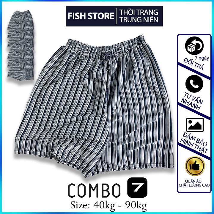 Quần đùi nam mặc nhà ngủ 7 CÁI ống rộng đẹp cotton chống nhăn FF39D