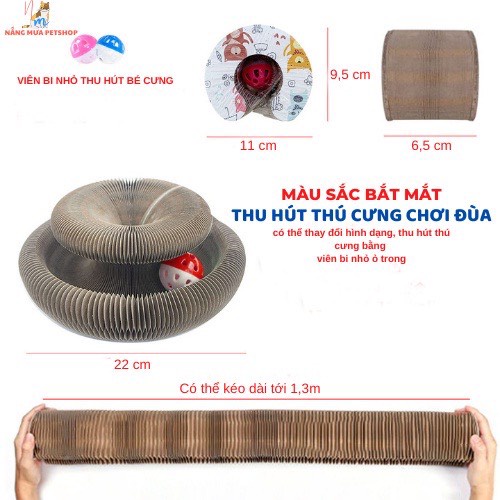 Bàn cào móng cho mèo, ma thuật thay đổi hình dạng, cào móng mèo_tặng xúc xích