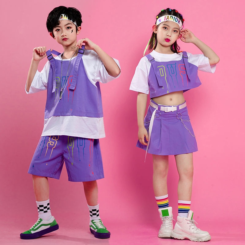 Bộ Trang Phục Nhảy Hip Hop Đường Phố Cao Cấp Thời Trang Mùa Hè Cho Bé Trai Và Gái