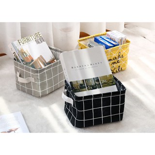 Giỏ vải đựng đồ đa năng phong cách vintage kích thước 20x14x16cm
