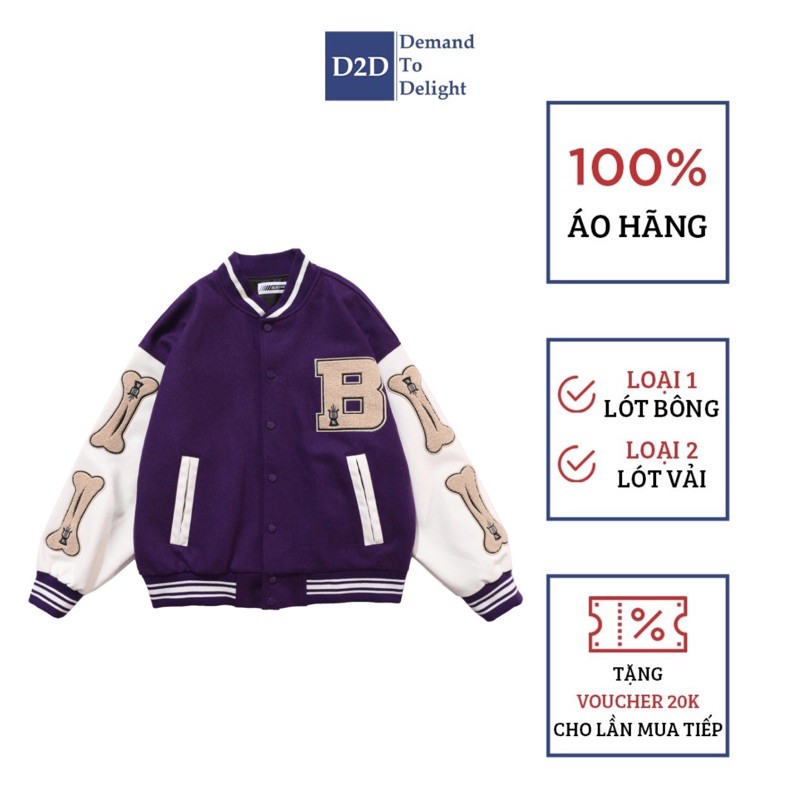 🔥 ÁO BOMBER BÓNG CHÀY "B BONE" VARSITY JACKET 3 MÀU 🔥