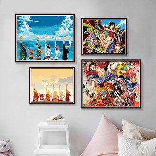 Tranh Sơn Dầu Treo Tường Trang Trí Hình Nhân Vật Hoạt Hình One Piece Xzhzw04 Độc Đáo