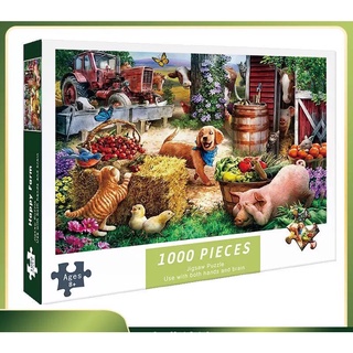 Tranh xếp hình cỡ lớn mẫu nông trại vui vẻ 1000 mảnh ghép thú vị chất lượng cao