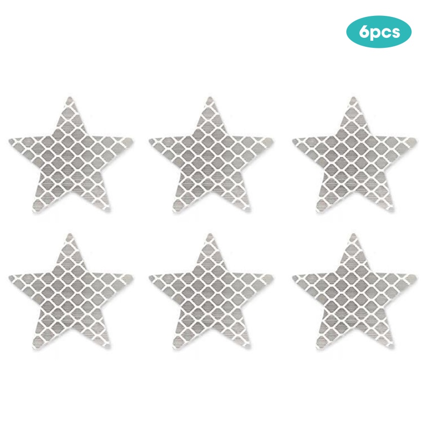 6 Miếng Dán Phản Quang Hình Ngôi Sao Cảnh Báo An Toàn Tự Dính Cho Xe Hơi Xe Tải Xe Máy