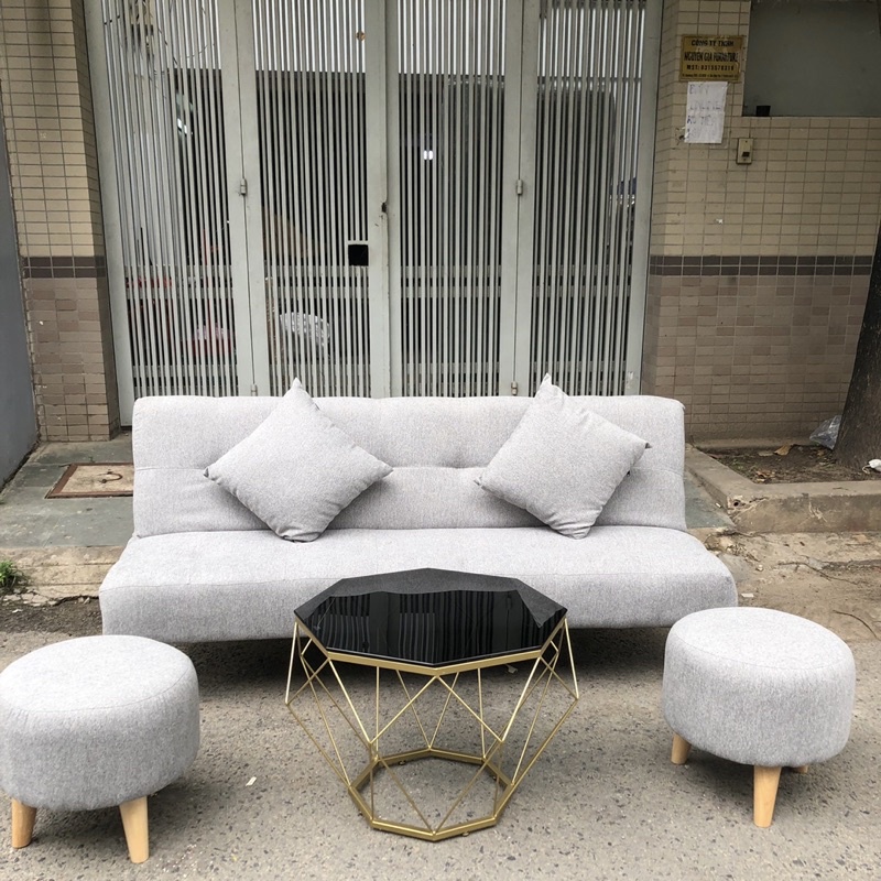 ghế sofa bed giường nằm gấp gọn chất vải nhập khẩu cao cấp gồm 5 chân gỗ chịu lực tốt Trường Mai