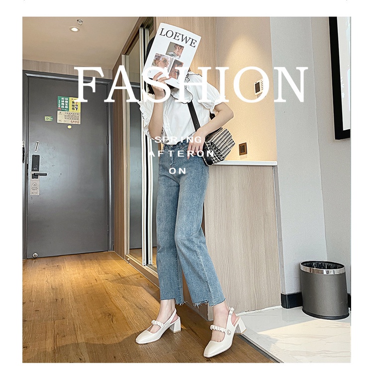 Giày Cao Gót Mũi Vuông Thiết Kế Mới Thời Trang Mùa Xuân Hè Dành Cho Nữ 2022