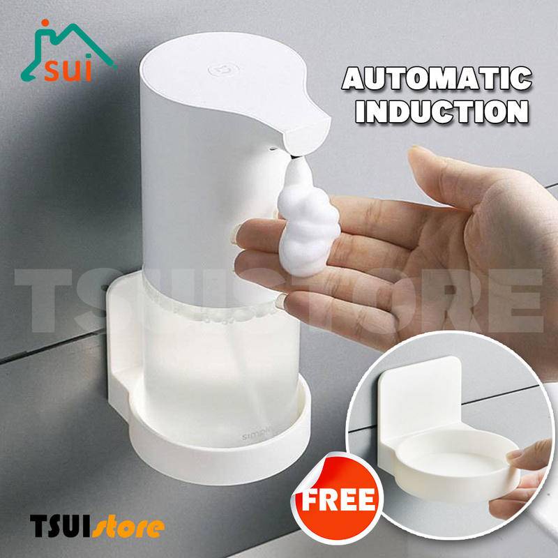 Máy Xịt Xà Phòng Rửa Tay Tạo Bọt Tự Động Gắn Tường Có Thể Sạc Lại Tiện Lợi
