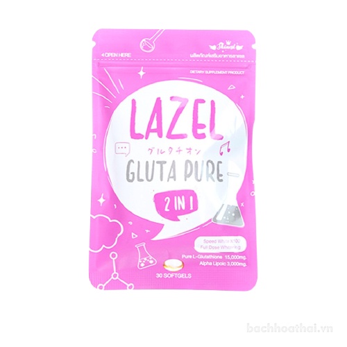 vıên trắŉg da cấp tốc Lazel Gluta Pure 2 in 1 Thái Lan