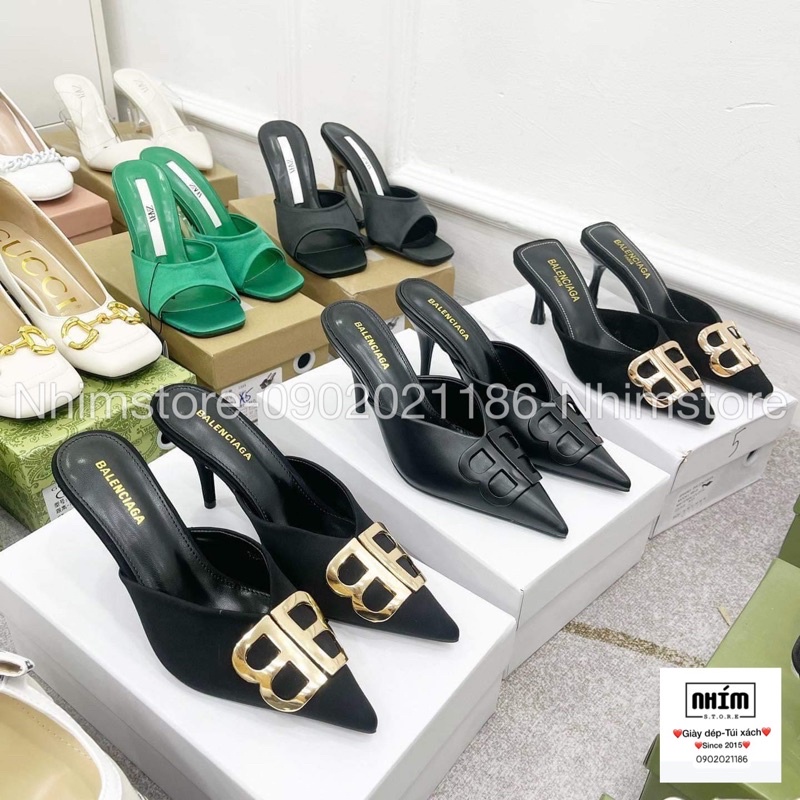 ❤️(Mẫu mới) Sục gót nhọn 7cm chất lụa và da mịn,hàng đẹp xuất sắc, đi lên chân sang chảnh