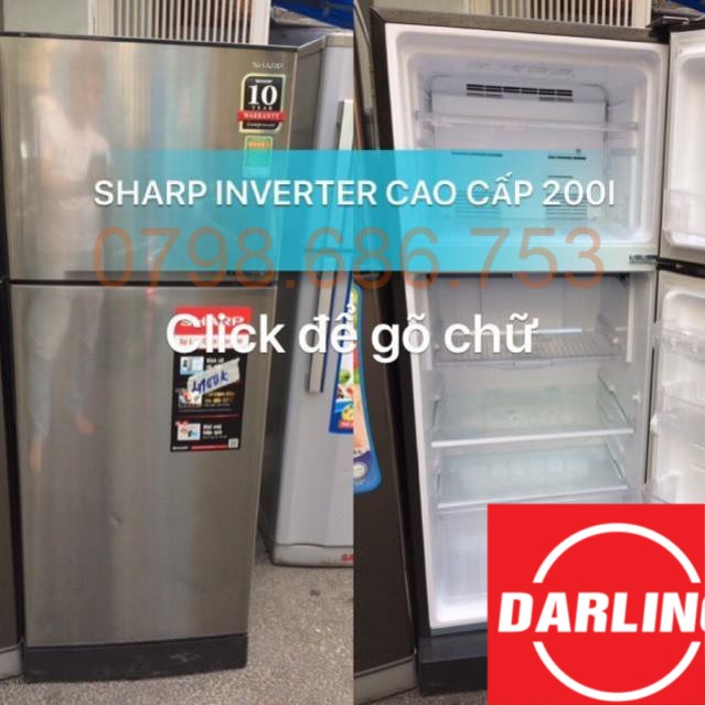 Giảm giá TỦ LẠNH SHARP INVERTER CAO CẤP 200L QUA SỬ DỤNG ( Đồ Cũ Chỉ Bán ở HCM )