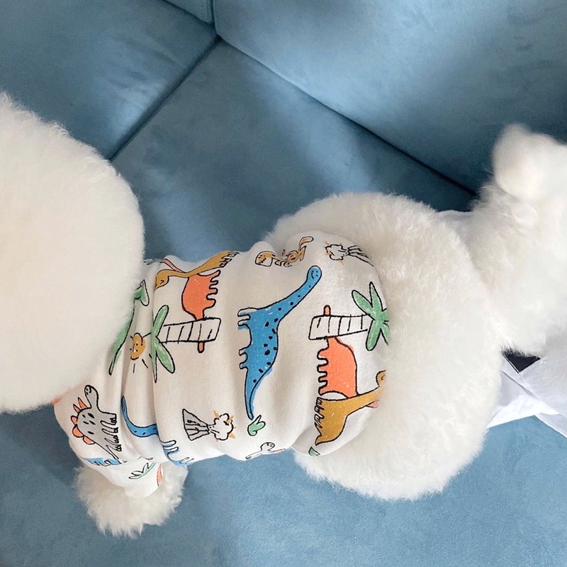 Áo thun họa tiết khủng long nhiều màu dành cho thú cưng