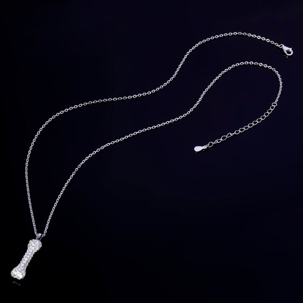 Vòng cổ Sợi Xích Phối Mặt Hình Xương Bằng Đồng Đính Đá Nhiều Màu Phong Cách Hàn Quốc Thời Trang Cho Nữ