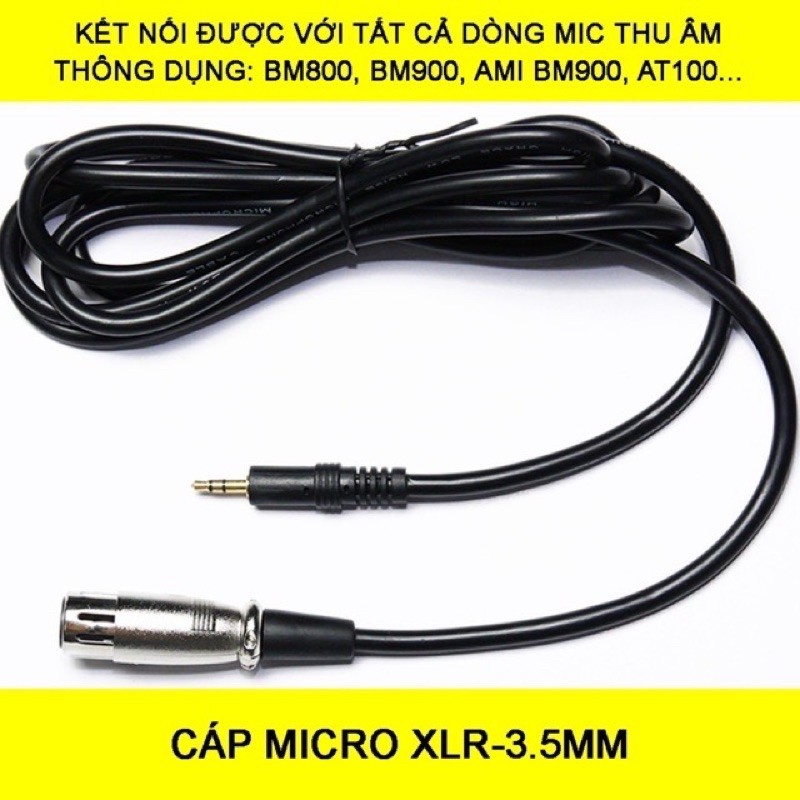 DÂY XLR - 3.5 chuyên dụng cho mic thu âm và mọi loại mixer, sound card lọc nhiễu tốt dài 2.5m