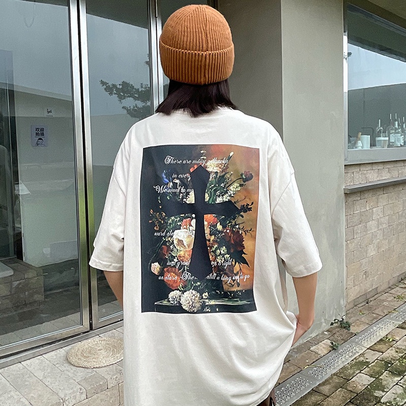 NRVP Áo Thun Nữ Oversize Cổ Tròn Thời Trang Hàn Quốc