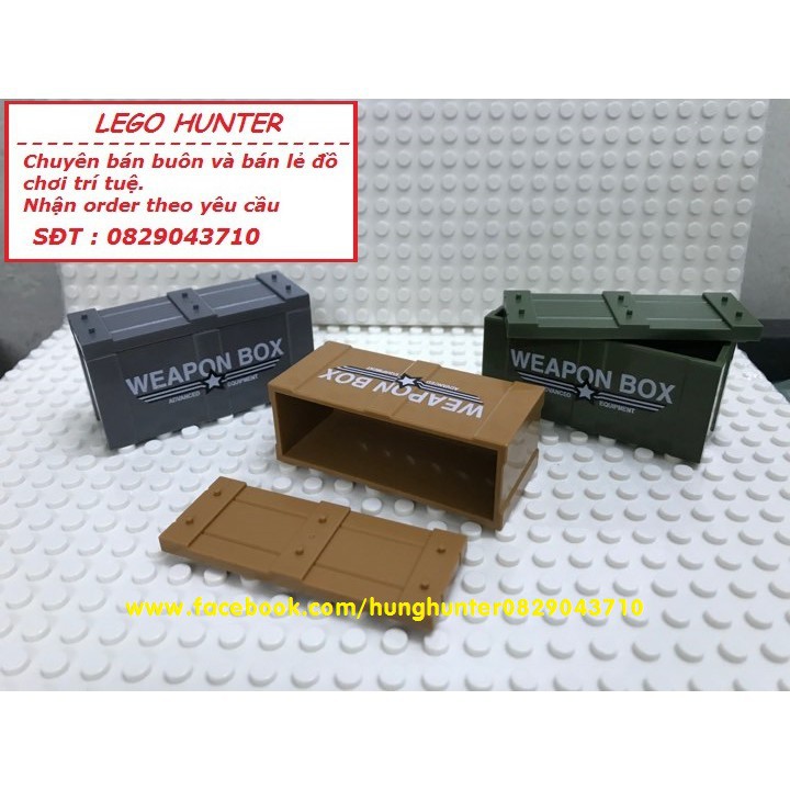 Army swat phụ kiện minifigures : Hòm đựng vũ khí trang bị quân sự - cảnh sát đặt nhiệm