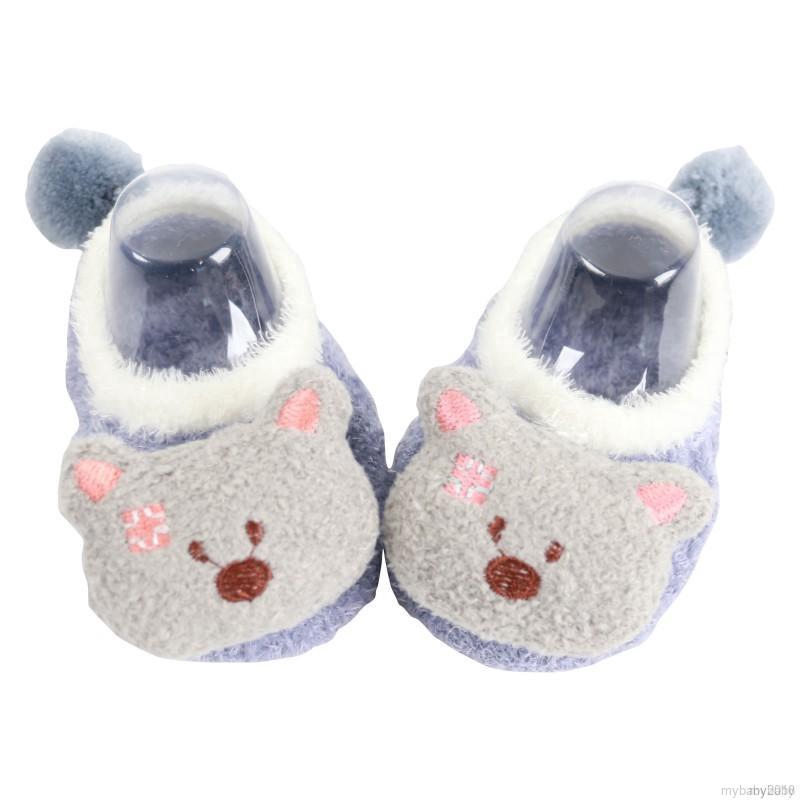 Baby Boys Girls Socks Stereo Doll Feather Yarn Socks Coral Velvet Newborn Floor Socks
