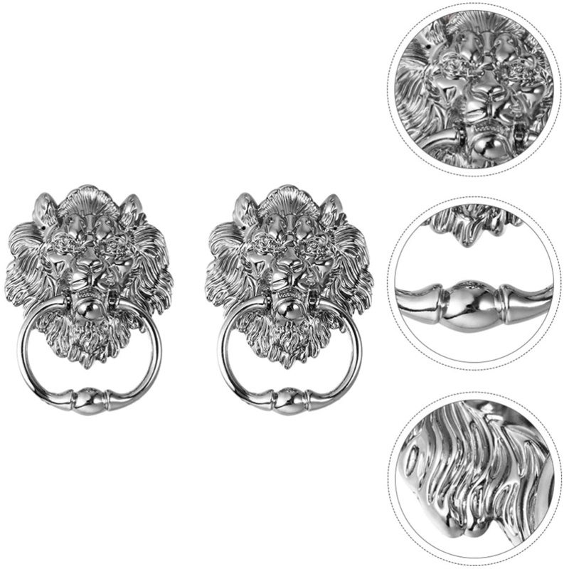 2 Tay Nắm Cửa Hình Sư Tử Phong Cách Vintage