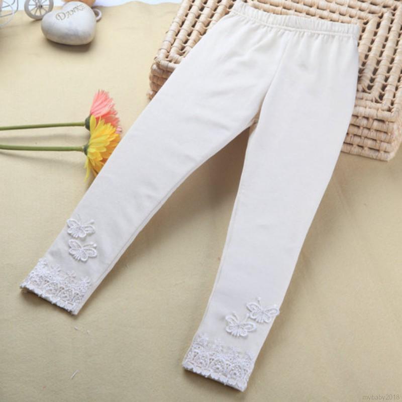 Quần legging phối ren ấm áp cho bé gái