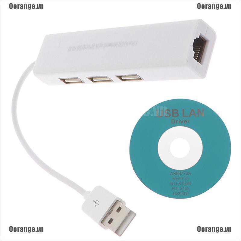 Bộ Chia 3 CổNg usb 2.0 RJ45 Lan card usb Sang ethernet