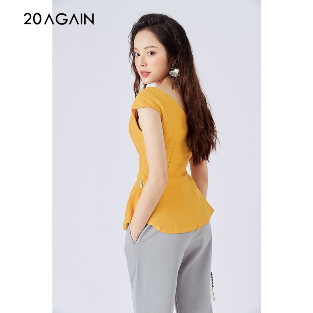 [Mã WABR80KT1 giảm 12% tối đa 80k đơn từ 250k] Áo kiểu nữ 20AGAIN thiết kế cúp ngực trễ vai ASW0910