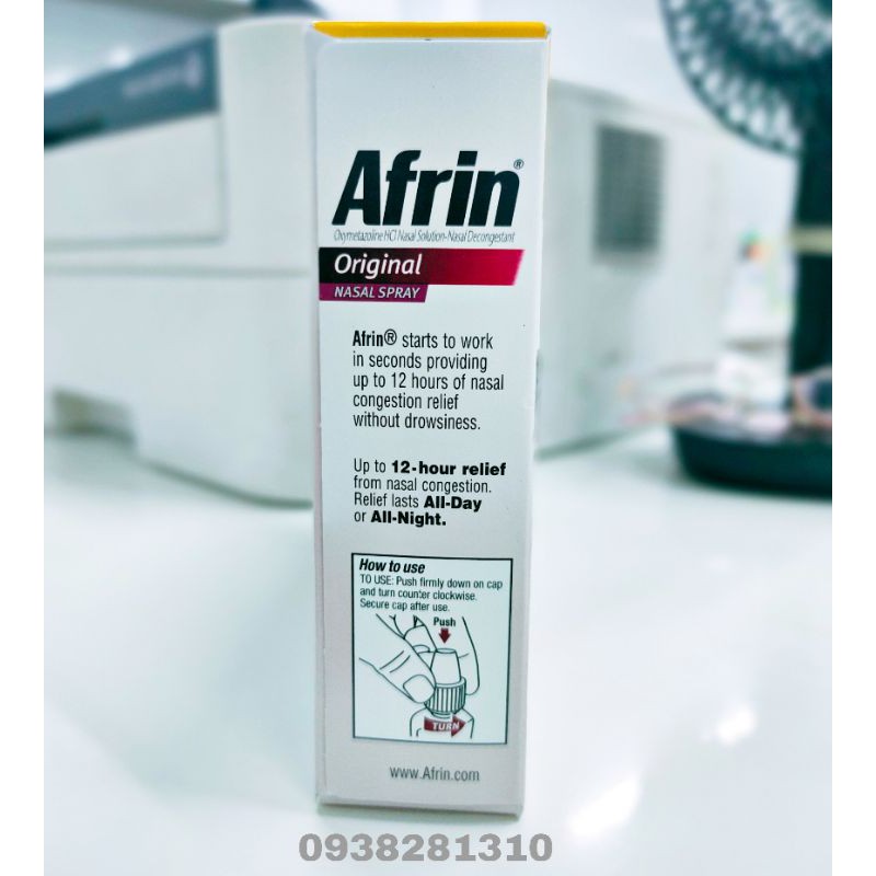 Afrin Original Maximum Strength 12 Hour Nasal Congestion Relief Spray 30 mL