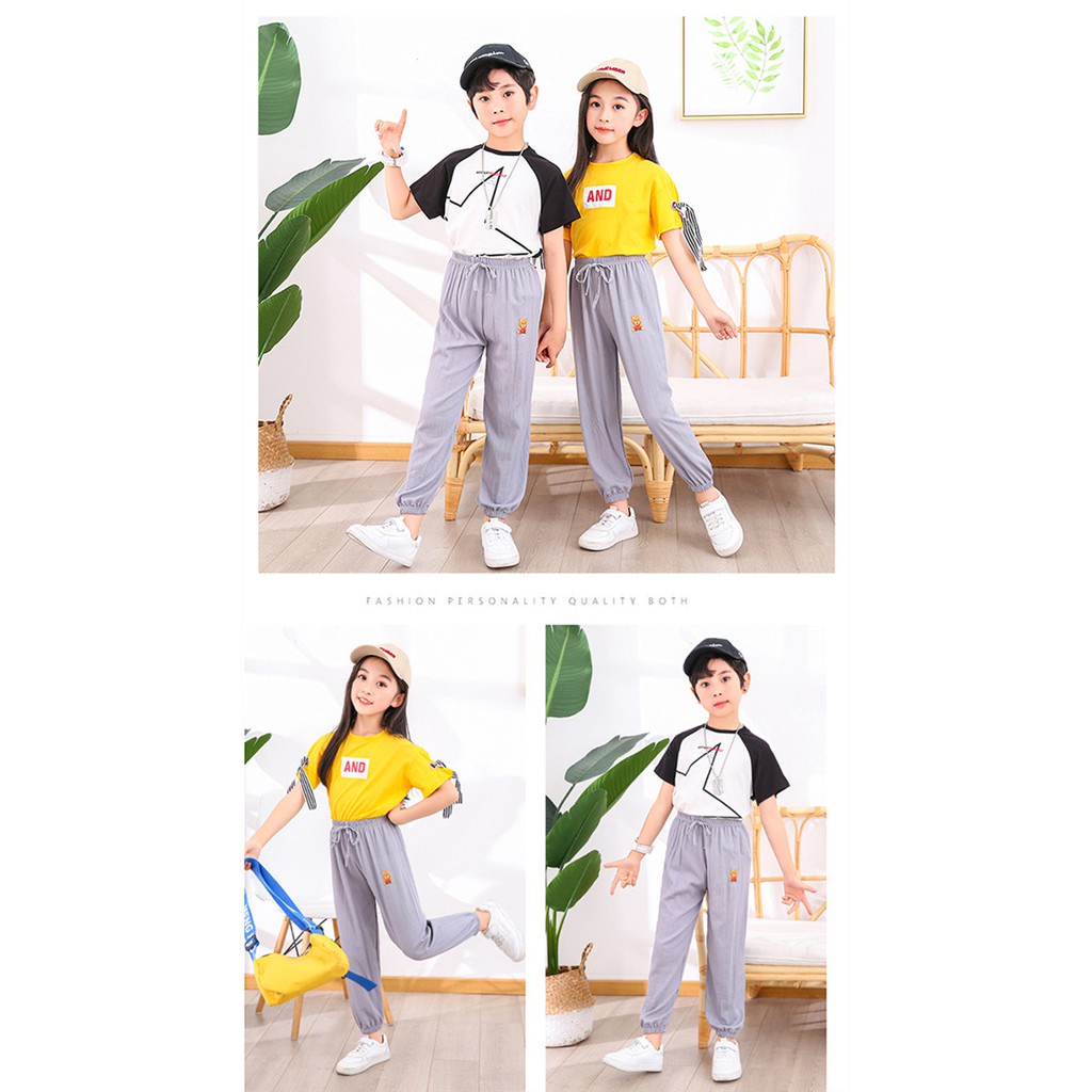 Quần Dài Denim Mỏng Cột Dây Thời Trang Xuân Hè Cho Bé 100-160cm