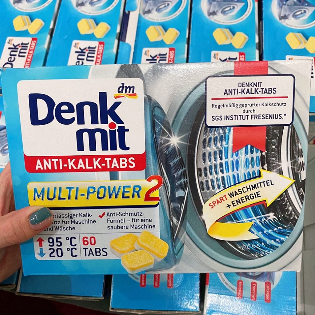 Viên tẩy lồng giặt Denkmit - Hàng Đức - Làm sạch lồng giặt - Khử mùi hôi - giúp quần áo thơm tho - Giá 1 viên