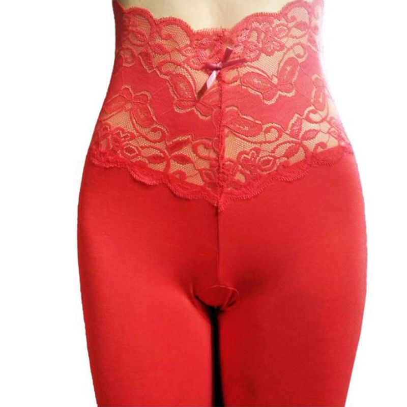 Quần Legging Lưng Cao Không Đường May Phối Ren Màu Sắc Đơn Giản