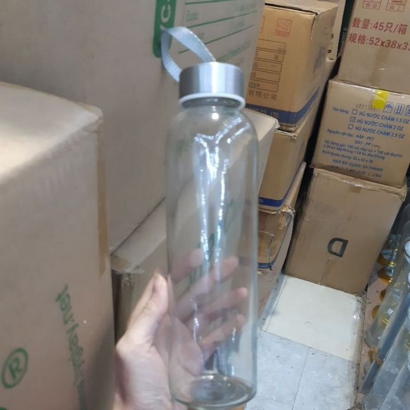 Bình nước thủy tinh 500ml dây xách