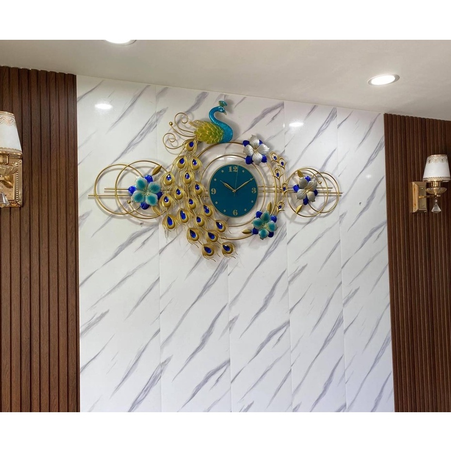 Đồng Hồ Treo Tường Con Chim Công Tài Lộc Chính Hãng D1 Home Kim Trôi Trang Trí Tường Decor- 23