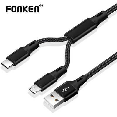 Dây Cáp Sạc Nhanh Fonken FY106 Cho Samsung Xiaomi / Máy Tính Bảng / MP3 Hai Cổng Micro USB / Type-C Từ Tính
