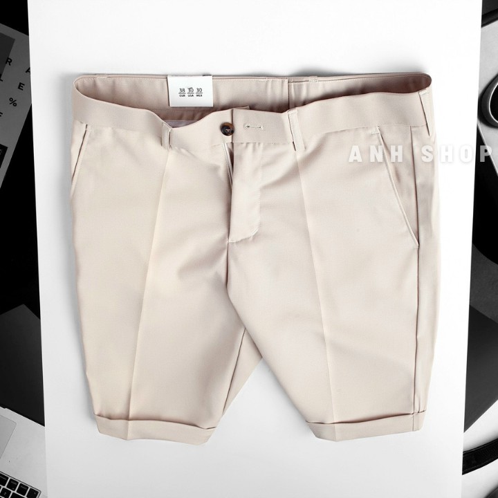 Quần vải nam cao cấp kiểu quần short ngắn, ống bó vừa (7 màu) chất vải co giãn 4 chiều thoải mái | BigBuy360 - bigbuy360.vn
