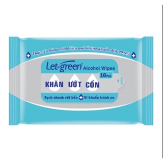 Khăn giấy ướt cồn diệt khuẩn Let-green 10 miếng