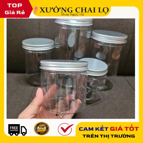 Hủ Đựng Kem ❤ GIÁ RẺ NHẤT ❤ Hủ nhựa pet Trong Nắp Nhôm 50g,100g, 200g, 250g, 500g đựng mỹ phẩm , thực phẩm, đồ khô