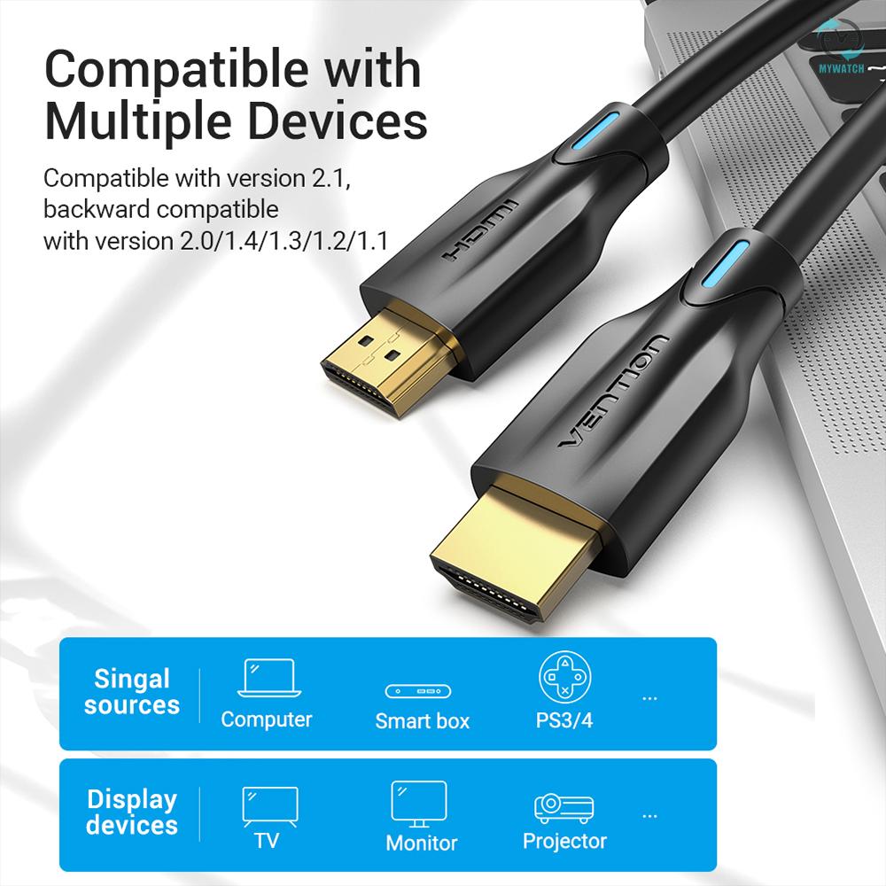 M Vention HDMI 2.1 Cable HD Cable with 8K Resolution 4K@120Hz 3D Vision 48Gbps Bandwidth for Computer Smart Box Projector 3m