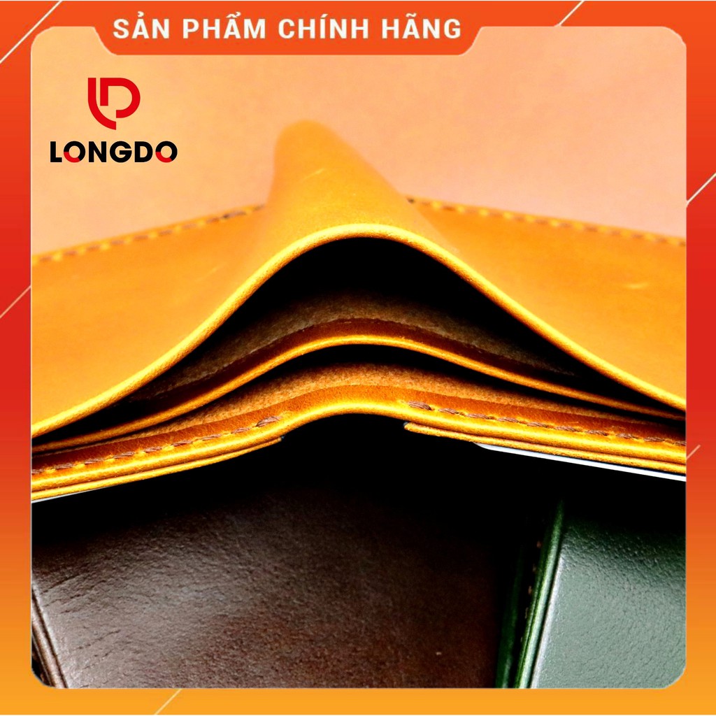 Bóp Nam Da Bò Pullup Cao Cấp - Cam Kết 100% Da Bò Thật - Ví Ngang - Hàng Chính Hãng Thương Hiệu Longdo Leather - B01