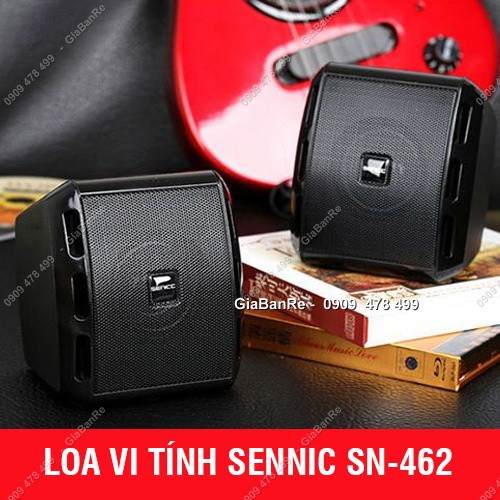 MS: 5175 - CẶP LOA VI TÍNH SENICC SIÊU BỀN - NHỰA ĐEN - SN462