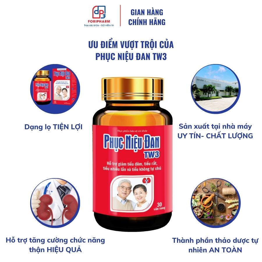 Phục Niệu Đan TW3 - Hỗ trợ giảm tiểu đêm, tiểu rắt, tiểu nhiều lần, không tự chủ - Hộp 60 viên
