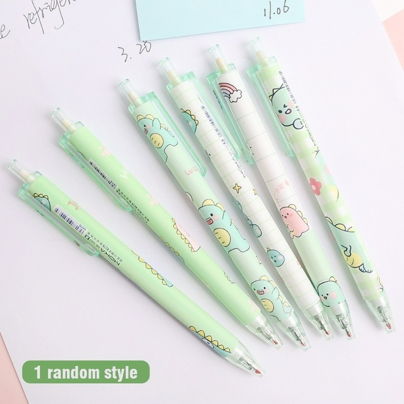 Bút Mực Bấm Vỏ Nhựa 0.5mm Hình Khủng Long Hoạt Hình