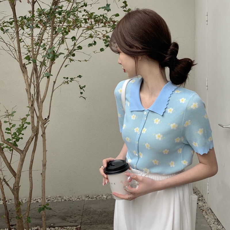 Áo Thun POLO Dệt Kim Tay Ngắn Phong Cách Thời Trang Mùa Hè Mới Dành Cho Nữ