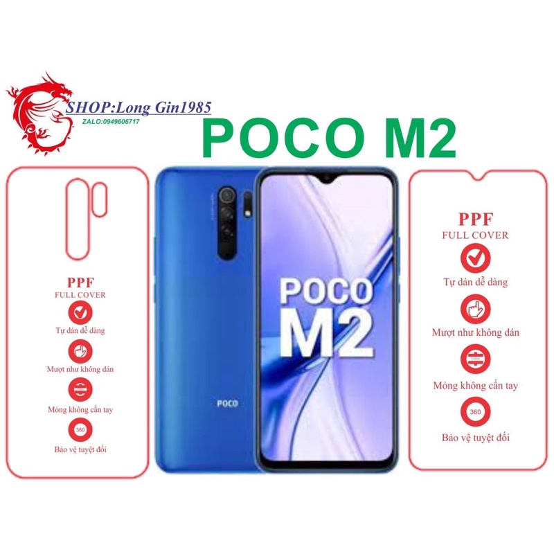POCO M2 miếng dán trong Ppf mặt sau và mặt trước chống va đập chống trầy xước